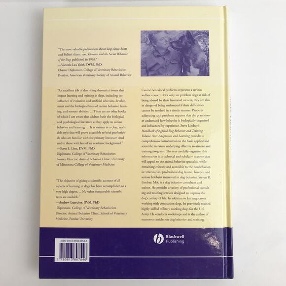 Handbook of Applied Dog Behavior and Training Volume One Adaptation and Learning - Picture 2 of 9